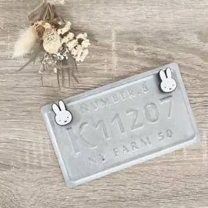 Miffy Car License Plate Bolt Cap White x White Fixed with seals from Japan New - Picture 1 of 5