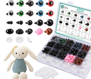 820pcs Safety Eyes & Noses for Amigurumi Crochet Animals Dolls Plushies Toys w/W - Picture 1 of 7