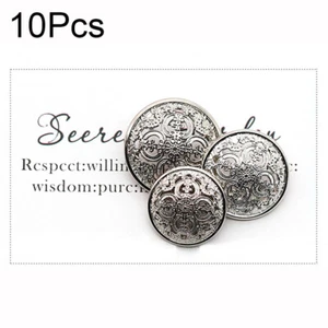 10pcs Hollow Round Metal Buttons for Sewing Clothing Crafts Gifts Card 15-20mm - Picture 1 of 19