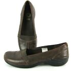 MERRELL Women Apure Olive Brown Leather Slip-On Loafer Casual Shoe 9.5 M
