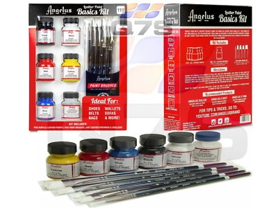 Angelus Brand Leather Acrylic Paints Basic Starter Kit 11 Pieces - Image 1 of 4