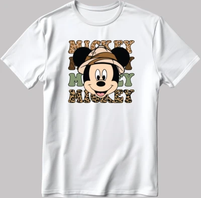 GILDAN Disney Mickey Mouse Short Sleeve White-Black Men's / Women's T Shirt J004