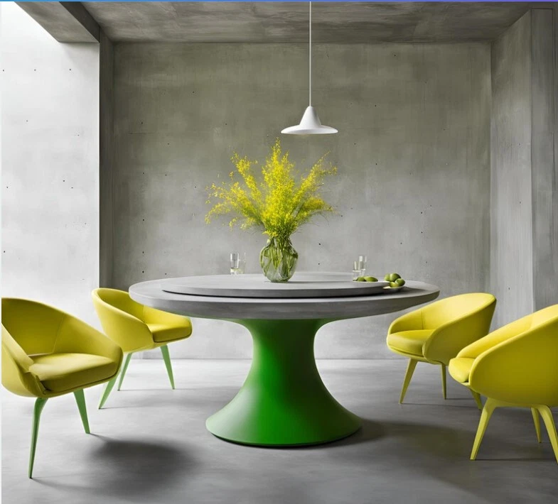 Mesa de Comedor Hormigón y Base Color Verde, cualquier forma o cualquier color y tamaño Foto 1 de 1
