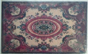 Alfombra estampada floral Aubusson en miniatura para casa de muñecas - Imagen 1 de 1