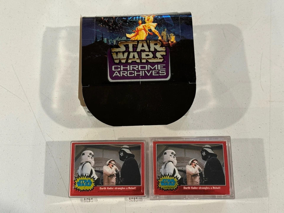 STAR WARS CHROME ARCHIVES TRADING CARDS BOX 1999 TOPPS 2 COMPLETE SETS - Image 1 of 4