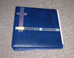 Phone Card Album: 2" Blue Binder With Silver Writing & 20 Pages Holds 120 Cards - Picture 1 of 4