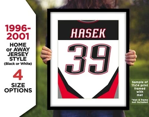 DOMINIK HASEK Jersey Photo Picture BUFFALO SABRES 1996-2001 / 8x10 11x14 16x20 - Picture 1 of 5