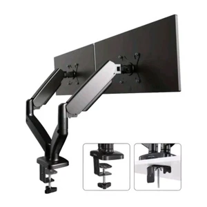32" Dual Monitor Stand With Adjustable Gas Spring Arms - Easy Installation - Picture 1 of 17
