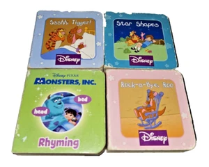 Disney Mini Board Books Lot Of 4 Small Cardboard Picture 3"x3" miniature block - Picture 1 of 5