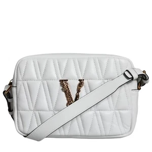 VERSACE Tasche weiß gesteppt Nappaleder Crossbody Schultertasche Borse 1400usd - Bild 1 von 11