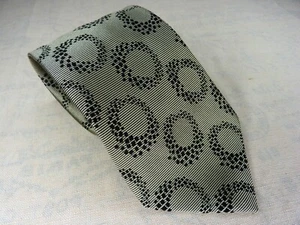 Valentino Cravatte Tie Beige Brown Geometric 100% Silk Hand Made Italy 56"X3.5" - Picture 1 of 6
