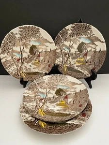 4x W.H. Grindley "Sunday Morning" Fine Staffordshire Ware 10" Dinner Plates - Picture 1 of 3