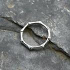 Plain 925 Sterling Silver Textured Bamboo Band Ring Jewellery