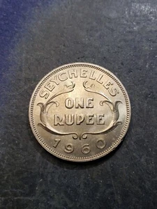 1960 Seychelles One Rupee Coin Uncirculated - Picture 1 of 2