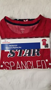 NEW Patriotic Women's 4th of July 2-Pc Pajama Set PJ's Sz S (4-6) Independence - Picture 1 of 2