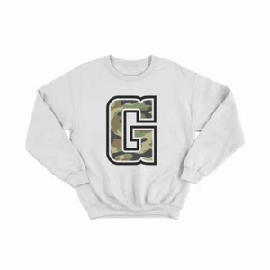 Camo Alphabet Initial G Kids Sweatshirt CLEARANCE Gift Girls Boys Sweat Present - Picture 1 of 1