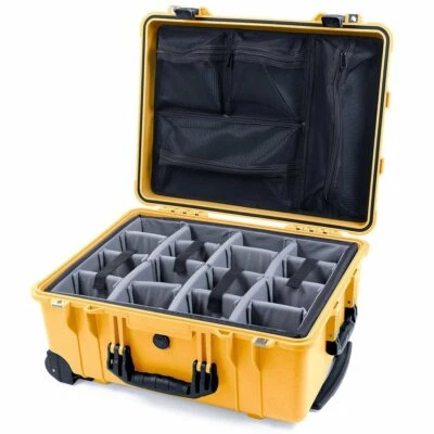 New Yellow & Black Pelican 1560 case with grey dividers & mesh organizer.  - Image 1 of 3