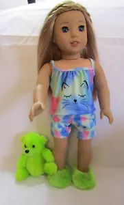 Sleep Over Short PJ Green Set fits Girl Doll 18 Inch Clothes Seller lsful - Picture 1 of 2