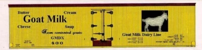 Goat Milk Dairy boxcars HO printed reefer sides,  6 different numbers available - Image 1 of 2