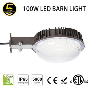 100W LED Barn Light with Photocell Outdoor Garden Yard Farm Night Security Lamp - Picture 1 of 10