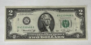 (2) 1976 $2 Bills, (Serial #’s B41330427A & B41330468A). - Picture 1 of 4