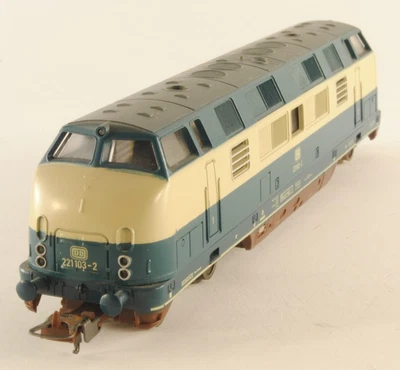 Lima 1641L Locomotiva diesel BR221 103-2 treno tedesco DB verde/crema H0 1:87 - Immagine 1 di 4