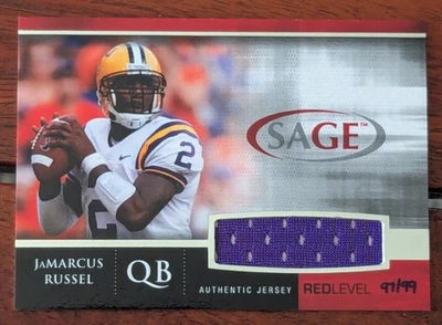 2007  JaMarcus Russell Authentic Jersey Red #'d /99 (RC) - Image 1 of 3