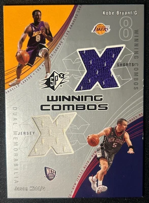 2002-03 SPx Kobe Bryant Jason Kidd Winning Combos Jersey Relic #KB/JK Lakers - Image 1 of 3