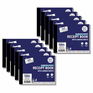 [Set of 10] Receipt Book 1-80 pages Carbon Sheets Half Size Trade Office Billing - Picture 1 of 12