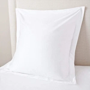 Euro Sham Covers 28x28 Set Of 2 White 600 Thread Count 100% Egyptian Cotton P... - Picture 1 of 6