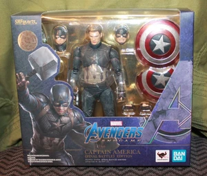 SH Figuarts Avengers Endgame Captain America Final Battle Edition USA Bandai - Picture 1 of 2