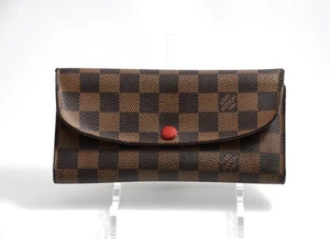 Louis Vuitton Damier Portefeuille Emilie Cartera Larga Cuero Monograma Monedero N635 - Imagen 1 de 19