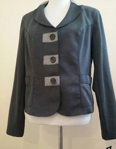 Chaqueta para mujer Robert Louis gris manga larga informal o profesional tres botones - Imagen 1 de 8