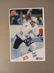 AUTOGRAPHED QUEBEC NORDIQUES  POSTCARD Paul Gillis - Imagen 1 de 2
