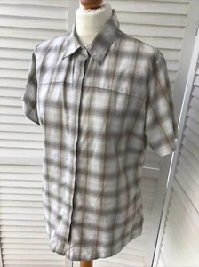 ROHAN Tropical Check SS Damen Hemd Bluse Kurzarm Gr. Large beige creme - Bild 1 von 11