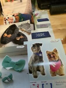 Knitting Pattern: Coaster, Slipper, Dog Scarf & Crochet: Bow Jewellery, Mittens