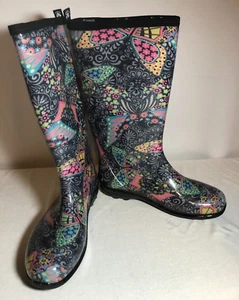 Kamik Colorful Rain Boots Women's 14.5”Tall Size 10 - Picture 1 of 10