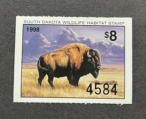 Estampillas WTD - Dakota del Sur 1998 - Estampilla Estatal de Hábitat de Vida Silvestre - Lote 1 - Como Nuevo OG NH - Imagen 1 de 2