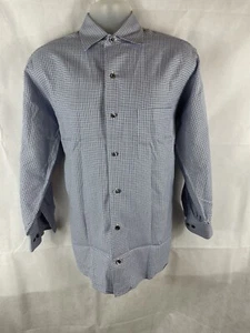 Paul Stuart 100% COTTON Blue & White Luxury ButtonSHIRT 14 1/2 SMALL (ITALY) - Picture 1 of 9