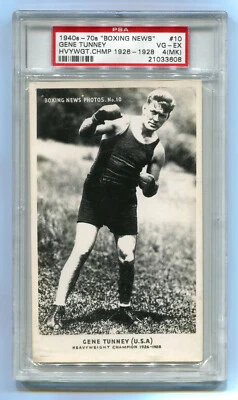 1940-1970 Boxing News Photos 10 Gene Tunney PSA 4 MK graded vintage HOF boxer - Image 1 of 2