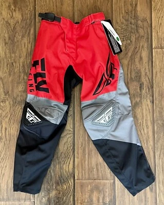 Fly Racing F-16 Motocross Pants — New w/ Tags — Youth Size 22 — Red/Gray/Black Foto 1 de 4