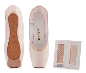 KATZ Pink Satin Ballet Pointe Shoes Hard Or Soft Shank Suede Or Satin Toe - Picture 1 of 9