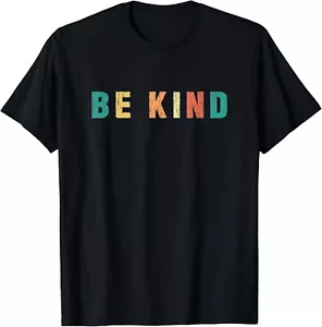 BE KIND peace love happiness be a good human big heart retro T-Shirt Hoodie - Picture 1 of 11