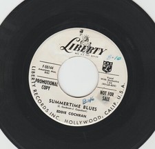 ROCKABILLY bw TEEN 45 -EDDIE COCHRAN - SUMMERTIME BLUES  -  HEAR 1958 DJ LIBERTY