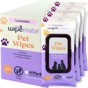 400 Lavender Scented Premium Dog & Cat Pet Wipes for Small/Medium Size Pets Clea - Picture 1 of 6
