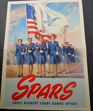 Original WW2 Poster SPARS Apply Nearest Coast Guard Office