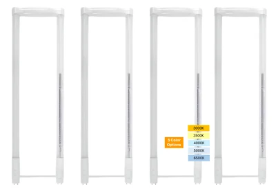 NaturaLED UBend LED Tube Lamp T8 T12, 11.5-15W 5CCT 2200 Lumens G13 Base 4-Pack - Image 1 of 4