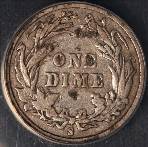 1896 S BARBER DIME, OUGH SEMI-KEY DATE. ANACS VG10! Cover