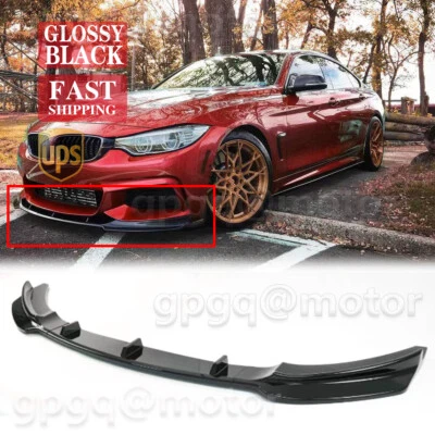 For BMW F32 F33 F36 4 Series M Sport 2014-2020 V Style Painted Front Bumper Lip - Image 1 of 4