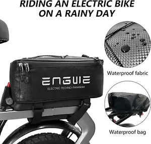 MTB Bike Pannier Bag 7L Waterproof Leather Bicycle Rear Rack Seat Saddle Bag - Picture 1 of 7